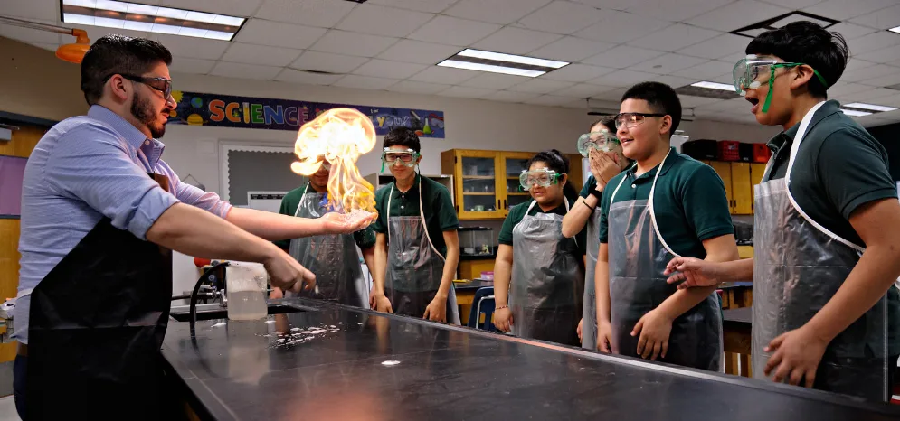 Students engaged in interactive classroom learning